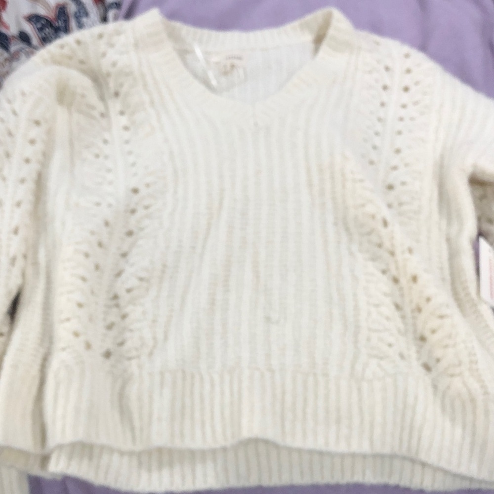 Lucky Brand Cream V-Neck Sweater